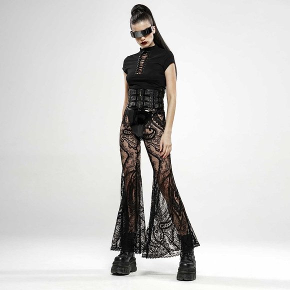 Punk Rave Flare Lace Pants NWT - Picture 1 of 8